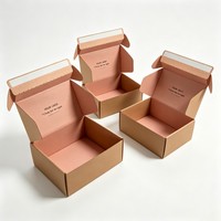 Boîte en carton ondulé personnalisée, écologique, recyclée, avec bande de déchirement, pour emballage de sous-vêtements, de chaussettes en fourrure, auto-scellante avec fermeture éclair