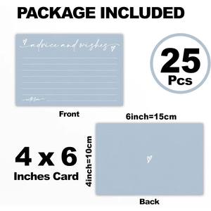 Biglietti Minimalisti Blu Polvere per Consigli e <span class=keywords><strong>Auguri</strong></span>, Note a Forma di Cuore per Matrimonio/Addio al Nubilato/Baby Shower, Biglietti Consigli per Ospiti con Buste - Product Image 6