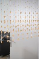 Rideau de perles étoiles et lunes, séparateur de pièce, en acrylique doré, décoration céleste pour la maison, décoration suspendue pour Ramadan et l'Aïd