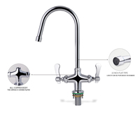 Robinet de cuisine moderne durable Robinet élégant en laiton chromé à double poignée avec ouverture rapide et montage à trou unique