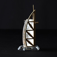 Modelo de Edificio 3D en Cristal de Alta Calidad, Disponible para OEM/ODM, con Tamaño y Logotipo Personalizados, para Regalo Empresarial o Souvenir