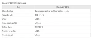 High Quality Food Preservative Additive Sorbic Acid Powder