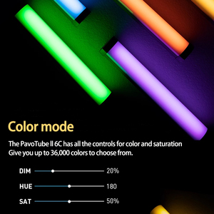 Pour <span class=keywords><strong>Nanlite</strong></span> <span class=keywords><strong>PavoTube</strong></span> II 6C RGB 6W LED Tube Lumière De Poche Portable Bouton Réglable Photographie Vidéo Studio Lumière De Remplissage Extérieure - Product Image 3