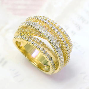 Bague en or blanc T0061 pour femme, alliance de luxe avec diamant naturel taille brillant rond couleur G, bijoux - Product Image 2