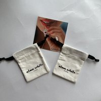 Petits sacs d'emballage recyclables personnalisés en coton pochette cadeau en toile avec cordon de serrage pour bijoux avec logo