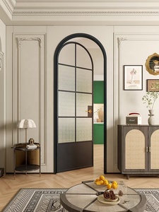 Puertas batientes modernas <span class=keywords><strong>de</strong></span> un solo vidrio, marco <span class=keywords><strong>de</strong></span> aleación <span class=keywords><strong>de</strong></span> aluminio impermeable en negro para baño <span class=keywords><strong>de</strong></span> oficina o <span class=keywords><strong>interior</strong></span> <span class=keywords><strong>de</strong></span> apartamento - Product Image 6