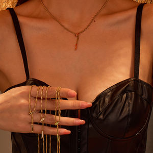 Ins 18K Vergulde Roestvrij Staal Bohemen Unieke Hoge Kwaliteit Zirkoon Slangenbak Ketting Elegante <span class=keywords><strong>London</strong></span> Sieraden - Product Image 2