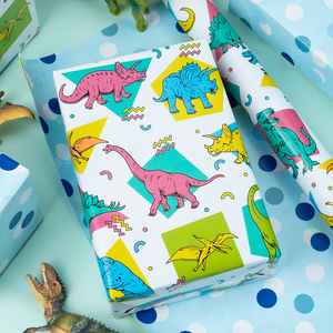 Dinosaur <b>Pattern</b> Gift Wrapping <b>Paper</b> Double Sided Coated Art <b>Paper</b> for Gift & Craft Use - Product Image 1