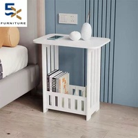 Mini armoire d'angle de chevet moderne en PVC blanc Mobilier de maison simple pour chambre à coucher et salon pour hôtels