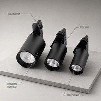 Spot LED magnétique 12W pour rail, luminaire de plafond en aluminium, éclairage sur rail moderne et réglable pour bureaux et bâtiments