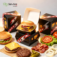 Boîte à hamburger personnalisée en carton, emballage alimentaire jetable de qualité supérieure pour la vente en gros, pour restaurants à emporter, OEM