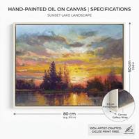 Peinture à l'huile sur toile peinte à la main, grande toile de paysage marin au coucher du soleil, texture épaisse, œuvre maîtresse au couteau à palette pour la décoration de salon de luxe