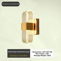 Lampe murale LED de luxe nordique, moderne et minimaliste, pour chambre à coucher, température de couleur réglable, CRI 90, 50 000 heures
