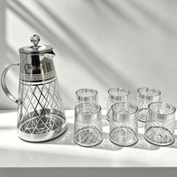 Coffret cadeau de mariage de style moyen-oriental, emballage personnalisé, ensemble de carafes à eau froide en verre résistant à la chaleur, ensemble de théière en verre