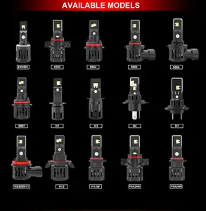 Grosir lampu sorot led ukuran halogen plug and play 24W 6000LM V22 H1 H3 H4 9004 9007 H13 bohlam lampu mobil led