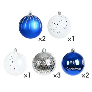 Luxury Decorations 8Cm Electroplated Machine-Made 4-Color Printed Blue White <b>Plastic</b> Christmas Tree <b>Baubles</b> Party Ornaments - Product Image 1