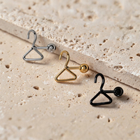 Boucles d'oreilles créatives en acier inoxydable avec fermoir à bille et filetage interne pour un ajustement sécurisé, accessoires de piercing pour hélix et lobe pour femmes
