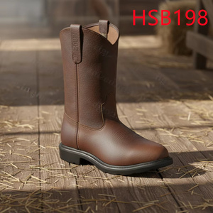 Botas de Seguridad ZYF, Populares <span class=keywords><strong>en</strong></span> el Mercado Estadounidense, de Cuero Crazy Horse de Corte Alto, Resistentes al <span class=keywords><strong>Aceite</strong></span>, para Minería y Plataformas de Perforación, Modelo HSB199 - Product Image 4