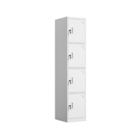 Casier métallique à 4 niveaux, armoire de rangement en acier verrouillable à 4 portes, casier vertical à compartiments individuels pour salle de sport et salle des employés