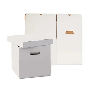 Бумажный органайзер для документов, картонная упаковочная коробка, упаковочная коробка, гофрированный картон, коробки для перемещения с ручкой