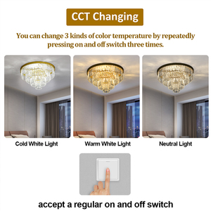 Lustre <span class=keywords><strong>LED</strong></span> en cristal Capiz à 3 niveaux de 50 cm de large, avec <span class=keywords><strong>6</strong></span> douilles E14, 110V, profil bas, doré, en stock aux États-Unis - Product Image 4