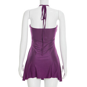 Vestidos de Verano para Mujer Viviblook D26DS020, Vestidos de Fiesta Cortos sin Mangas, con Tirantes y Lazo, para Damas - Product Image 6