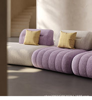 Ensemble de canapés en tissu de style italien pour salon, maison d'hôtes et appartement, design Sabi Wabi, minimaliste