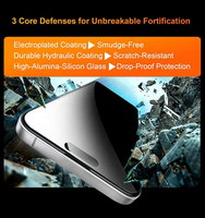 Pelindung Layar Privasi 360 Derajat Kaca Tempered Anti Spy 4 Arah 2.5D 0.33mm untuk iPhone 18 17 16 15 14 13