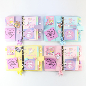 かわいいマカロン革ハードカバースクールバインダースパイラルノートセット文房具A6 - Product Image 6