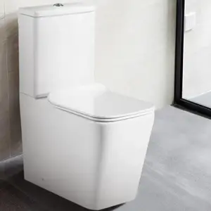 Populaire Witte Kleur Keramische Randloos Tweedelig Toilet Met Flush Fitting Stoelhoes Echt Sanitair Toiletten Voor Badkamer