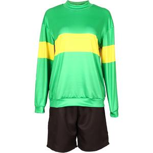 Disfraz de Undertale, conjunto de camiseta verde con rayas amarillas y manga larga para juegos de rol de anime - Product Image 1