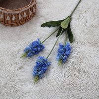 Panduan Bahan Bunga Lavender Tiga Kepala Simulasi untuk Pernikahan, Pot Tanam, Dekorasi Lanskap, Bunga Sutra, Latar Belakang Tempat Acara