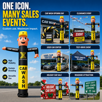 Ensemble de danseurs gonflables personnalisés sur le thème des ouvriers de dessins animés, idéal pour les présentoirs marketing lors des inaugurations dans les laveries automobiles et les centres d'esthétique automobile