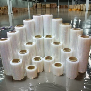 Nhà Máy Giá Polyester <span class=keywords><strong>Pallet</strong></span> Bộ Phim Kéo Dài 50Cm Bóng Thu Nhỏ Bọc Bao Bì Bám Phim Chống Ẩm Biểu Tượng Tùy Chỉnh - Product Image 3