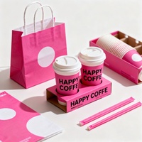 Boîtes en carton personnalisées pour café et thé au lait, porte-gobelets à emporter, jetables, qualité alimentaire, pelliculage mat, avec logo