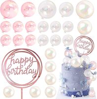 Décoration de gâteau en forme de boule colorée en perles, mini ballon pour mariage, anniversaire, fête prénatale, fête d'anniversaire