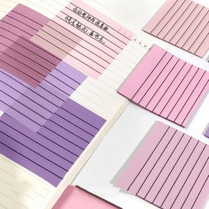 HengXin Transparent Sticky Note With Line <b>pink</b> Colors School Supplies Kawaii Stationery Self-adhesive - Product Image 4