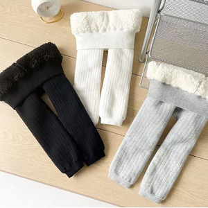 Tongxingyuan Girls Fleece-<b>Lined</b> Leggings Solid Color Cotton Warm Pantyhose Autumn Winter Outerwear Nine Point <b>Pants</b> - Product Image 2