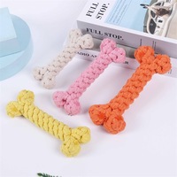 Jouet à mâcher pour chien en corde de coton tressée à la main, durable, coloré et interactif, en forme d'os, pour les sports de plein air des animaux de compagnie - Vente en gros usine