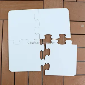 Unfinished 4 Piece Heat Press A4 Printing DIY Blank Wood Sublimation MDF Puzzles For Kids