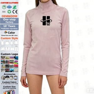 <span class=keywords><strong>Maglietta</strong></span> <span class=keywords><strong>Termica</strong></span> da <span class=keywords><strong>Donna</strong></span> OEM Personalizzata, Slim Fit, Collo Alto, in Cotone, Spessa e Calda, in Velluto Elasticizzato, Traspirante - Product Image 1