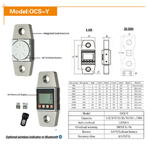 Balance de grue numérique LCD 10 tonnes OEM avec unités multiples commutables, structure en acier allié haute précision pour le pesage des terminaux de fret - Product Image 3