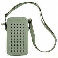 Chinfai Nouvelle Tendance Mode Mini Sac Téléphone Portable pour Femme en Silicone Sac de Rangement pour Téléphone Portable Sac Bandoulière pour Téléphone Portable Femme Sac Jibbitz