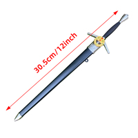 Épée miniature Geralt de 30,5 cm, style jeu The Witcher, en alliage de zinc, modèle de jouet en métal, idéale pour un cadeau de Noël