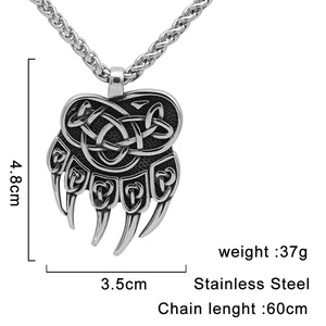 Collar MECYLIFE con Colgante de Garra de Oso Vikingo, Amuleto con Nudo Celta, Joyería Vikinga de Acero Inoxidable, Mitología Nórdica - Product Image 5