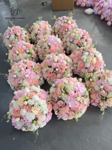 Bola de Flores Artificiales de Rosas al por Mayor, 50 cm, Color Rosa, Centro de Mesa para Bodas, Decoración Floral para Bodas - Product Image 1