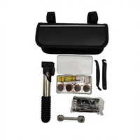 Kit d'urgence portable pour vélo avec pompe, patchs, multi-outils, leviers de pneu, clé, sacoche de selle, kit d'outils de réparation pour VTT et vélo de route