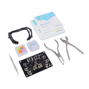 Kit di Diga Dentale in Gomma Multifunzione con Strumenti Chirurgici Dentali, Pinze Punzonatrici, Telaio, Cunei e Morsetti per Diga - Product Image 6