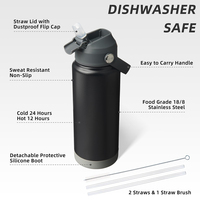 Bouteille d'eau personnalisée gravée au laser, double paroi, pour l'école, le camping, en acier inoxydable, isolée sous vide, sans BPA, gobelet isotherme