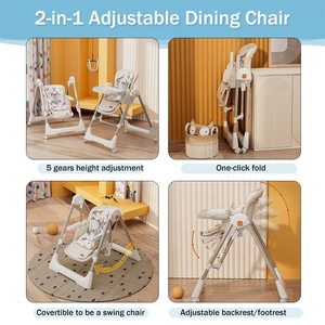 <span class=keywords><strong>Chaise</strong></span> <span class=keywords><strong>haute</strong></span> pour bébé avec double plateau, <span class=keywords><strong>harnais</strong></span> à <span class=keywords><strong>5</strong></span> <span class=keywords><strong>points</strong></span>, <span class=keywords><strong>chaise</strong></span> d'alimentation pliable pour nourrissons avec réglage de la hauteur sur <span class=keywords><strong>5</strong></span> positions et roues - Product Image 3